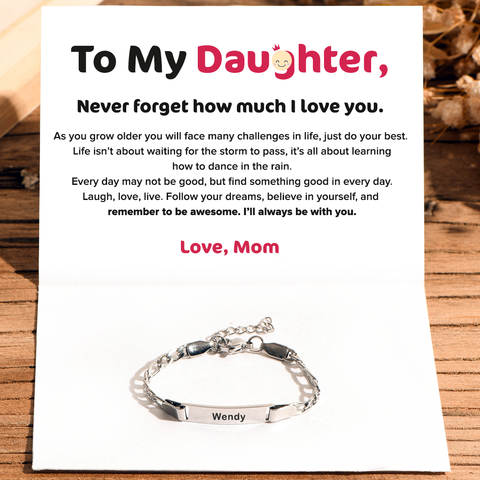 Personalized Baby Name Bracelet card design and message