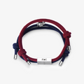 blue and wine red colored Custom Couple Magnetic Bracelet pair on white background