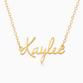 gold Kids Fairy Name Necklace on white background