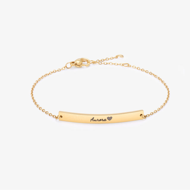 gold-colored Minimalist Chain Bracelet on white background