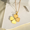 an opened Photo Locket Necklace on a white flat stone