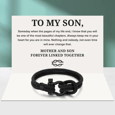 Card Creative Mother and Son Forever Linked Together Nautical Bracelet