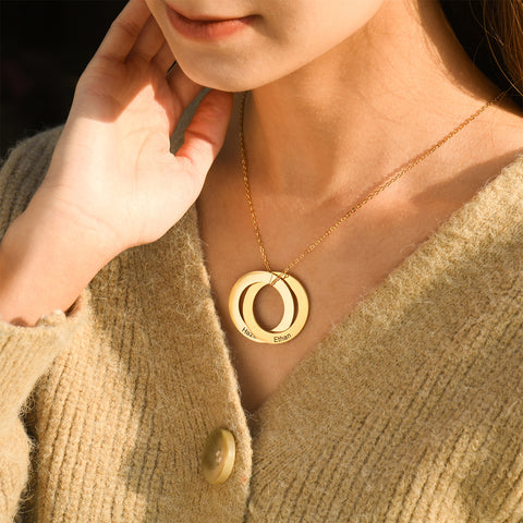 Personalized Interlocking Circle Necklace