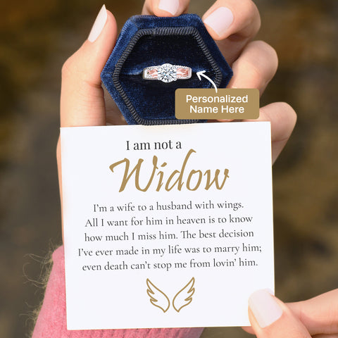 I'm a Wife to a Husband Personalized Circle Wings Memorial Ring