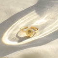 Birth Flower Statement Ring on a white canvas