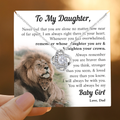 To My Daughter, You Will Always Be My Baby Girl Necklace card design and message