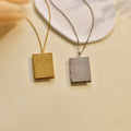 gold and silver Cross Photo Box Locket Necklace