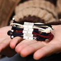 Custom Couple Magnetic Bracelets on model's palm