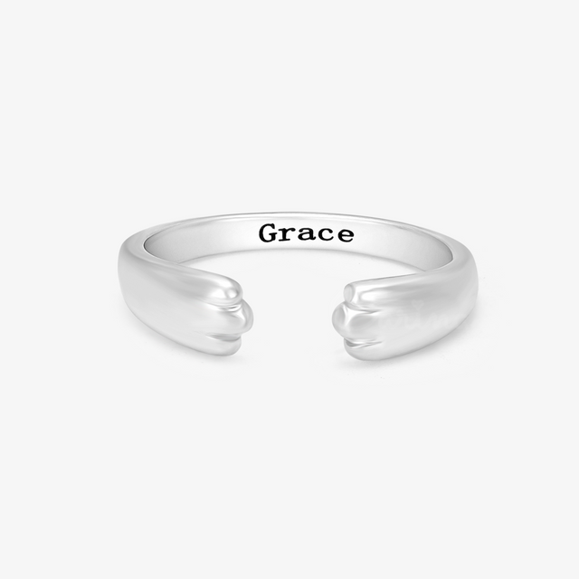 Custom Paw Pet Ring on white background