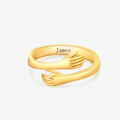 gold Custom Hug Ring on white background