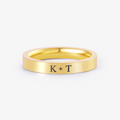gold Custom Engraved Ring on white background