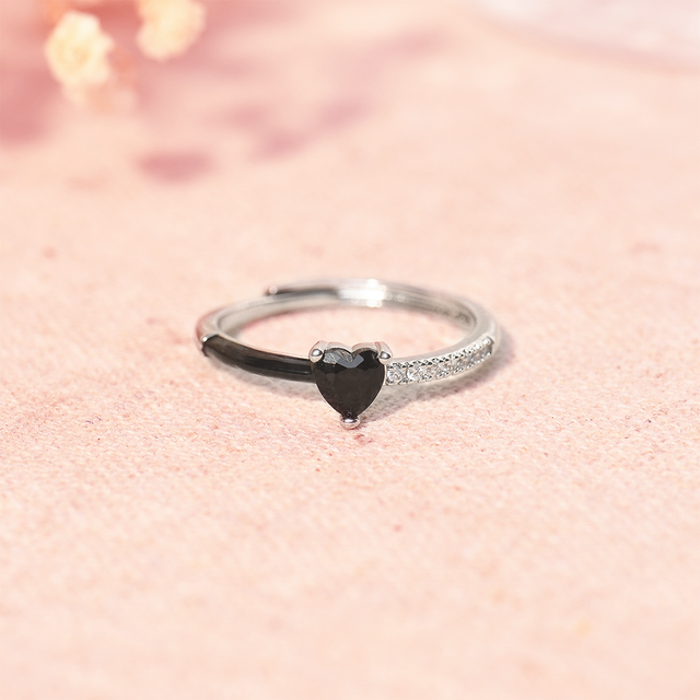 I'm Choosing My Peace Black Enamel Ring creative shot