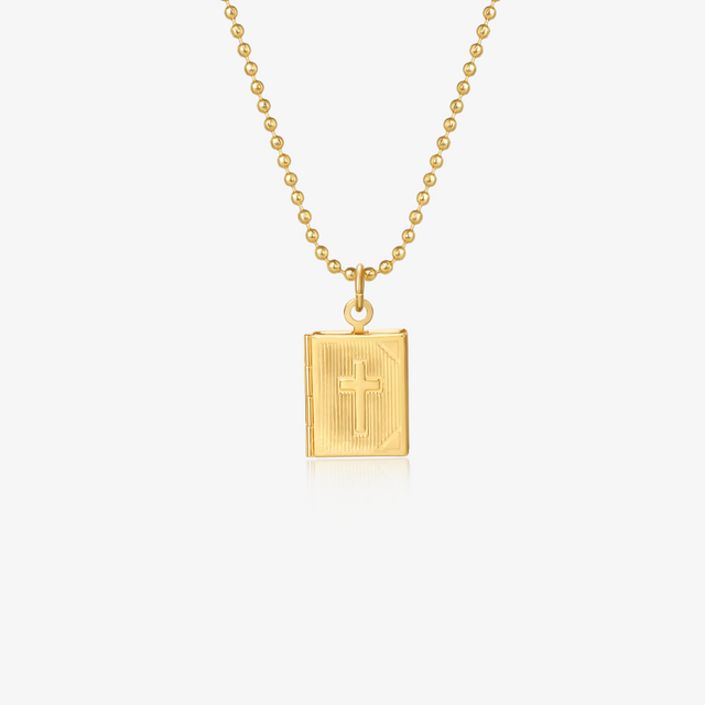 Cross Locket Necklace on a white background