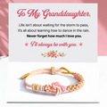 To My Granddaughter, I Will Always Be With You Peach Blossom Knot Bracelet card creative