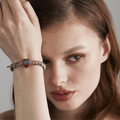 To My Granddaughter Love You Forever Jasper Heart Beaded Bracelet model shot