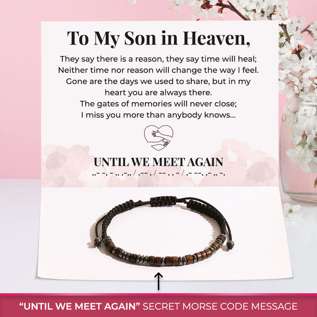 Morse Code Bracelet on a message card