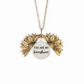 gold Sunshine Personalized Necklace on white background