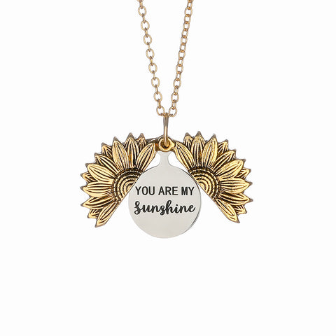 gold Sunshine Personalized Necklace on white background