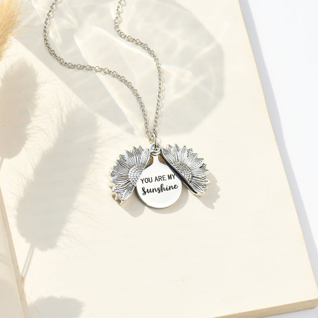 silver Sunshine Personalized Necklace on book page
