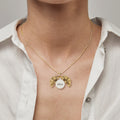 gold Sunshine Personalized Necklace worn by model