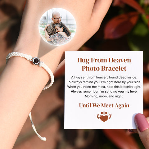 Hug From Heaven Personalized Photo Bracelet with card