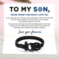 To My Son Love You Forever Nautical Bracelet with heartwarming message card