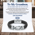 To My Grandson, Love You Forever Linked Braided Leather Bracelet card creative