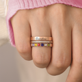 model wearing rose gold variant of To Grandma, Love Grandkids Personalized Birthstones Ring