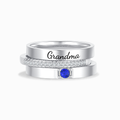 To Grandma, Love Grandkids Personalized Birthstones Ring in white background with 1 birthstone