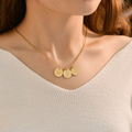 Personalized Initial Disc Necklace worn by a Female model