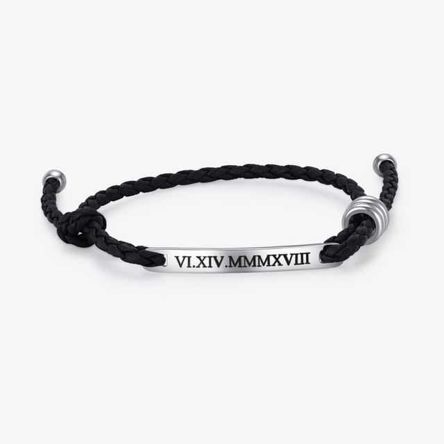 Personalized Couple Knot Bracelet on a white background