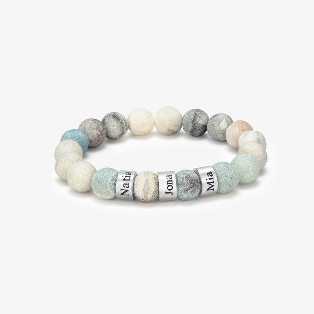 Jasper Name Bracelet on white background