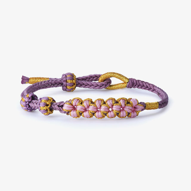 Purple Blossom Knot Bracelet on white background