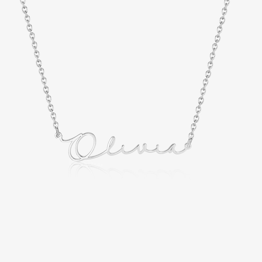 Silver variant of Personalized Minimalist Name Necklace
