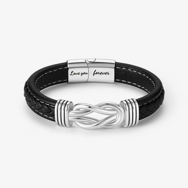 “To My Man, I Love You Forever and Always” Linked Bracelet on white background