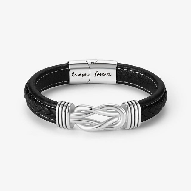 “I Love You Forever and Always” Linked Bracelet on white background