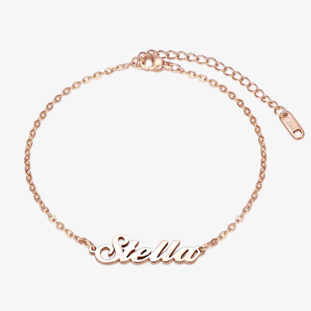 Rose Gold Personalized Script Name Anklet