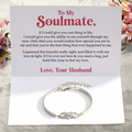 To My Soulmate, Feel My Love Infinity Heart Bracelet Card Message