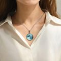 model wearing Custom Moon Phase Necklace