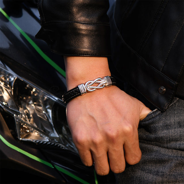 male model wearing “To My Man, I Love You Forever and Always” Linked Bracelet