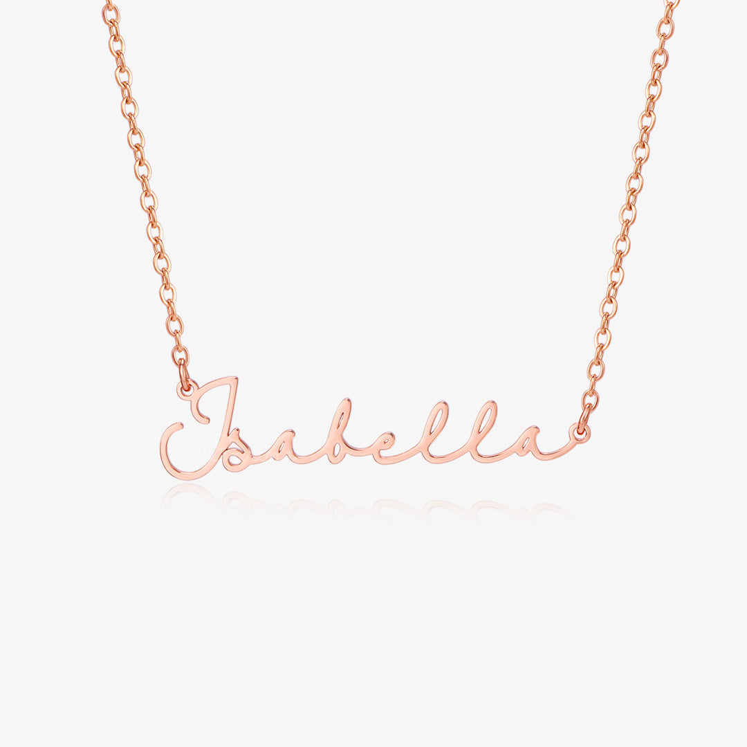 Rose gold variant of Personalized Minimalist Name Necklace