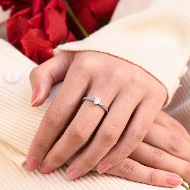 model wearing the Half Enamel Ring