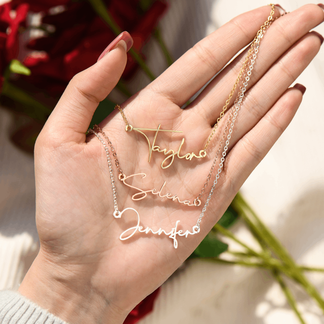 Gold, Silver and Rose Gold Paris Name Necklace