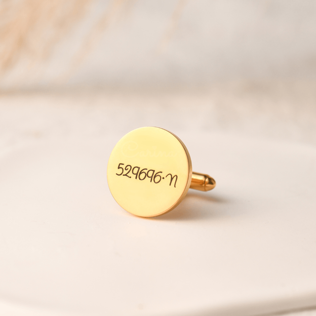 gold Personalized Message Cuff Link