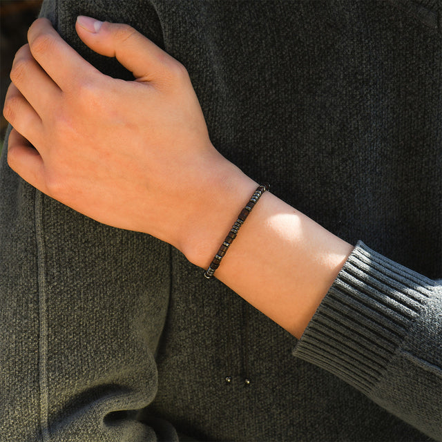 male model wearing Inspirational Morse Code Bracelet