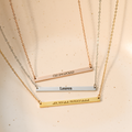 rose gold, silver, and gold Custom Mini Bar Necklace