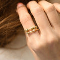 Model wearing the Gold colored Adjustable Beaded Fidget Ring