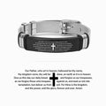 To My Grandson, Pray Through The Lord's Prayer Steel Bracelet with engraving details