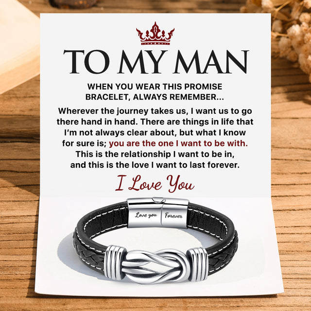 To My Man, You Are The One Forever Linked Bracelet card creative