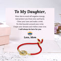 To My Daughter, Evil Eye Red String Protection Bracelet Card Creative